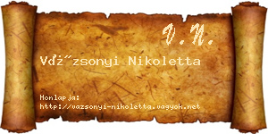 Vázsonyi Nikoletta névjegykártya