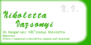 nikoletta vazsonyi business card